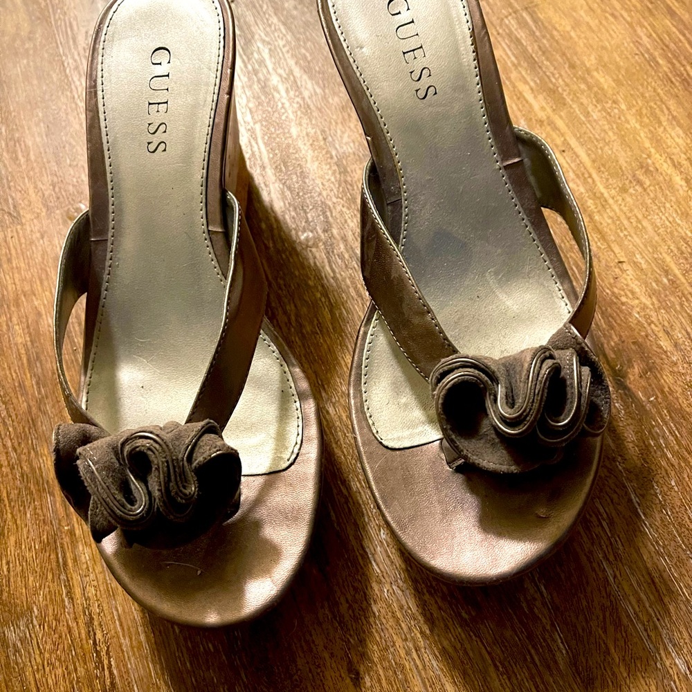 Wedge slip on sandals